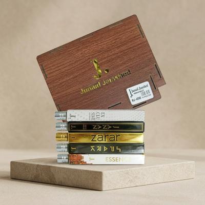 Junaid J. Jamshed 5 Pcs Wooden Perfume Set