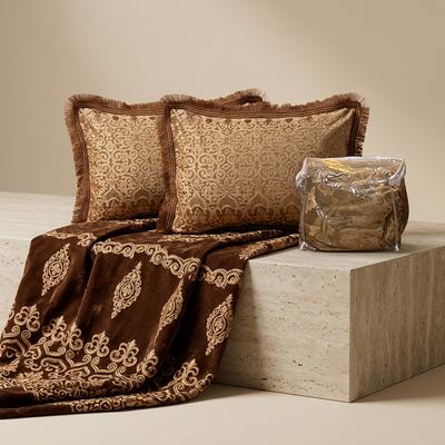 3 Piece Palachi Bedsheet Set Brown Double Bed