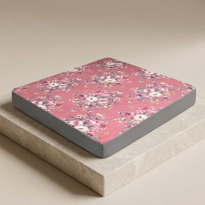 Pink Floral Waterproof Mattress Cover King Size Terry Cotton