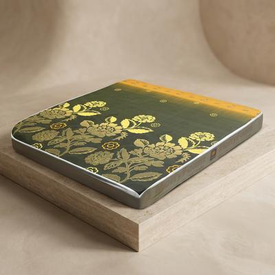 Green Floral Terry Cotton Mattress Cover King Size Waterproof