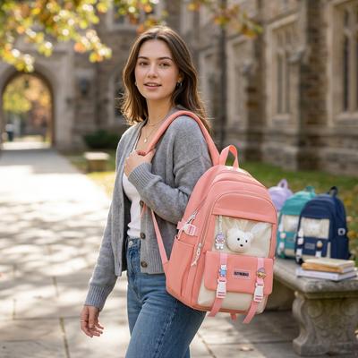 Multicolor Nylon Backpack Set for Students & Travel