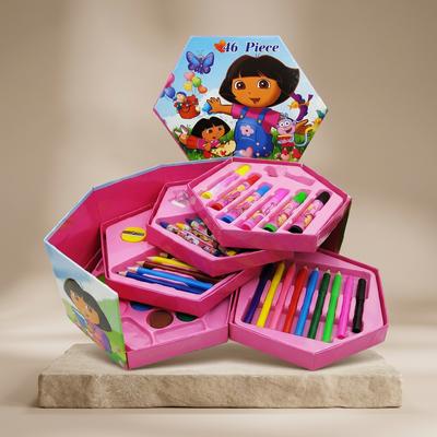 46 Pcs Dora the Explorer Art Craft Kit Pink Blue