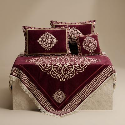 Premium Velvet Jacquard Bedsheet Set 4-Piece Double Bed