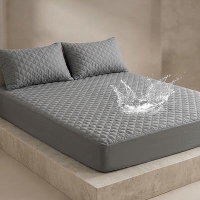 Waterproof Quilted Mattress Cover Grey 72x78
