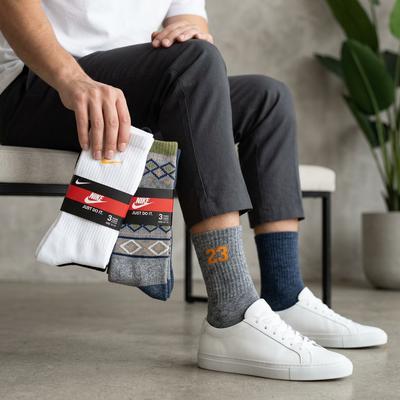 Nike Men Cotton Socks Pack 6 Colors Warm Winter