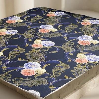 Waterproof Blue Printed Mattress Cover for Double Bed