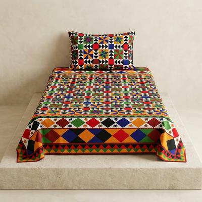 Single Bedsheet Set Crystal Cotton Multicolor 240x150cm