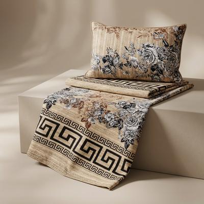 Crystal Cotton Single Bedsheet Set Ivory Printed 2 Pcs