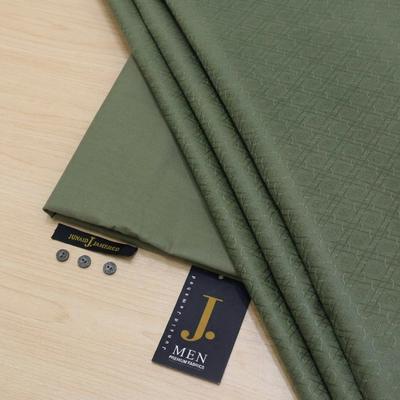 Army Green Textured Cotton Suit for Men