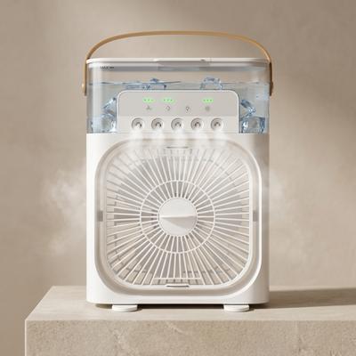 Portable Mini Air Cooler with Night Light - Black White Green