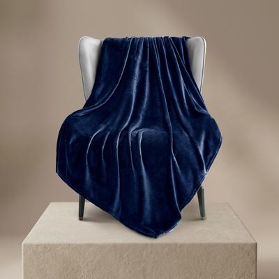 Stylish Fleece Plain Double Bed Blanket