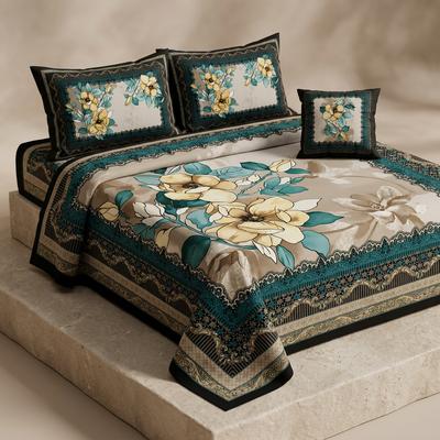 4Pcs 3D Printed Crystal Cotton Bedsheet Set Double Bed