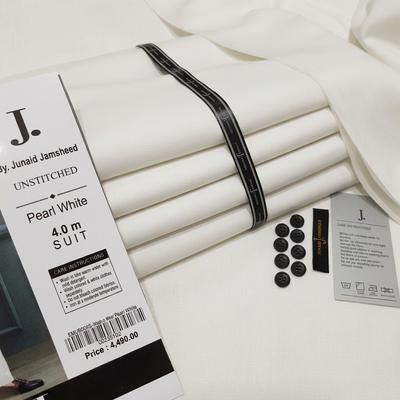 Men's Unstitched Pearl White Suit 4m All Season