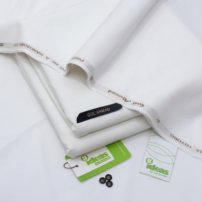 Men's Off White Wash & Wear Plain Suit All Season