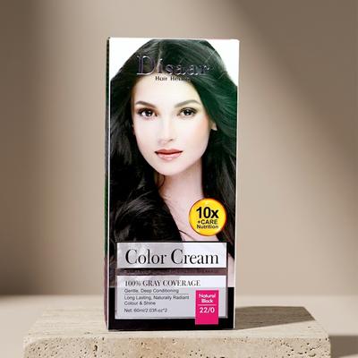 Disaar Hair Dye Natural Black 100% Gray Coverage 60ml