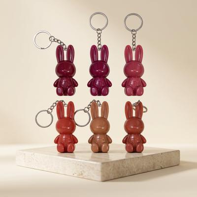Bunny Lip Gloss Pack of 6 Keychain Style Multicolor