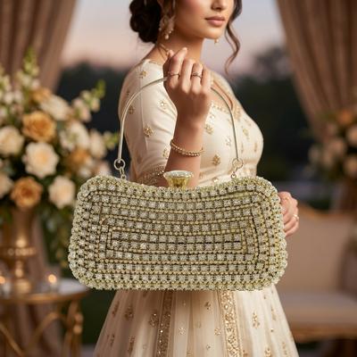 Diamond Encrusted Handbag for Pakistani Women Wedding Party