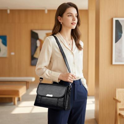Black Korean Style Shoulder Messenger Bag for Women