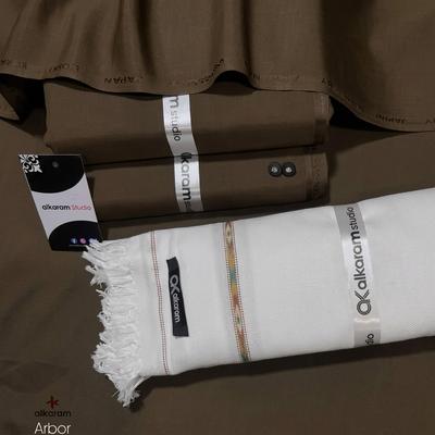 Unstitched Brown Wash & Wear Suit for Men