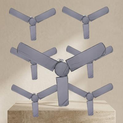 Grey Ceiling Fan Covers 6 Pcs Dust Proof Moisture Resistant