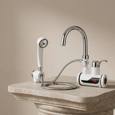 Instant Hot Water Faucet Shower Head 49°C Digital Display Stainless Steel