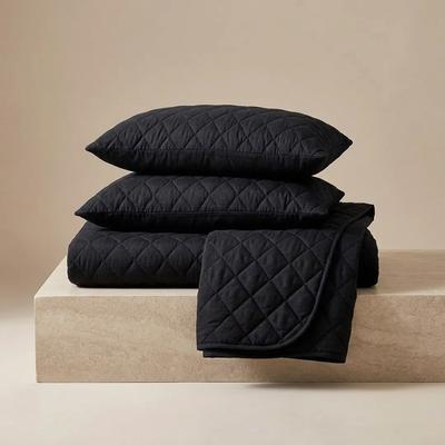 Premium Quilted Waterproof Mattress Cover Black Double Bed