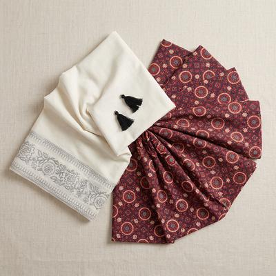 Women Embroidered Lawn Suit White Red Printed Trousers