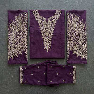 Purple Gold Embroidery 2-Piece Women Suit for Weddings
