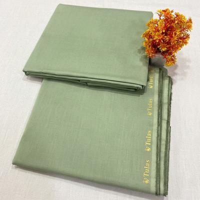 Green Soft Cotton Unstitched Suit for Summer thumbnail 1