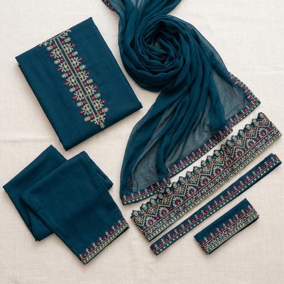 Blue Lawn Patch Work 3Pcs Set for Women