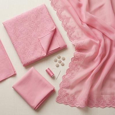Pink Embroidered Kurta Set for Women