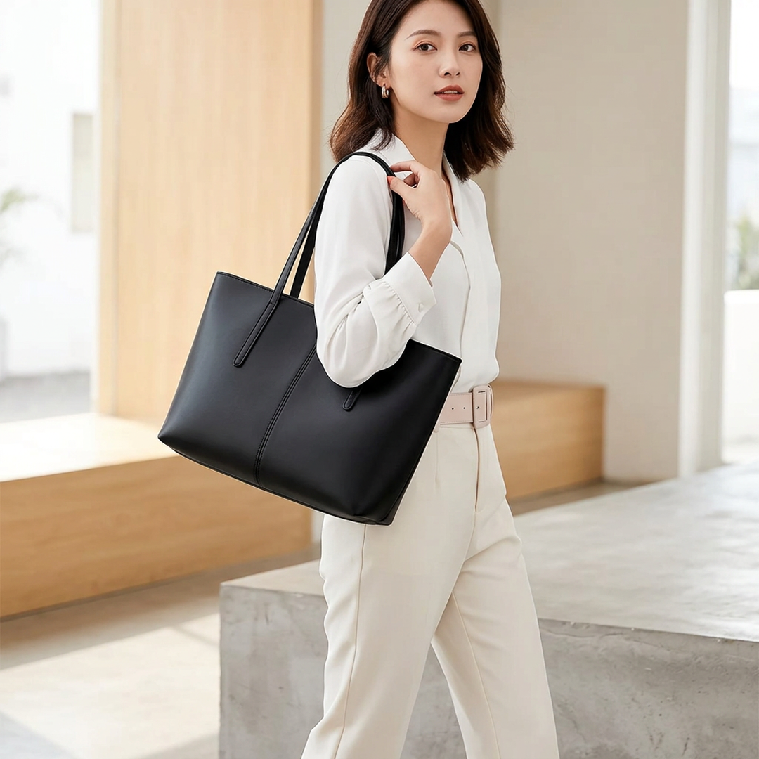 Black Large Tote Bag for Women 2023