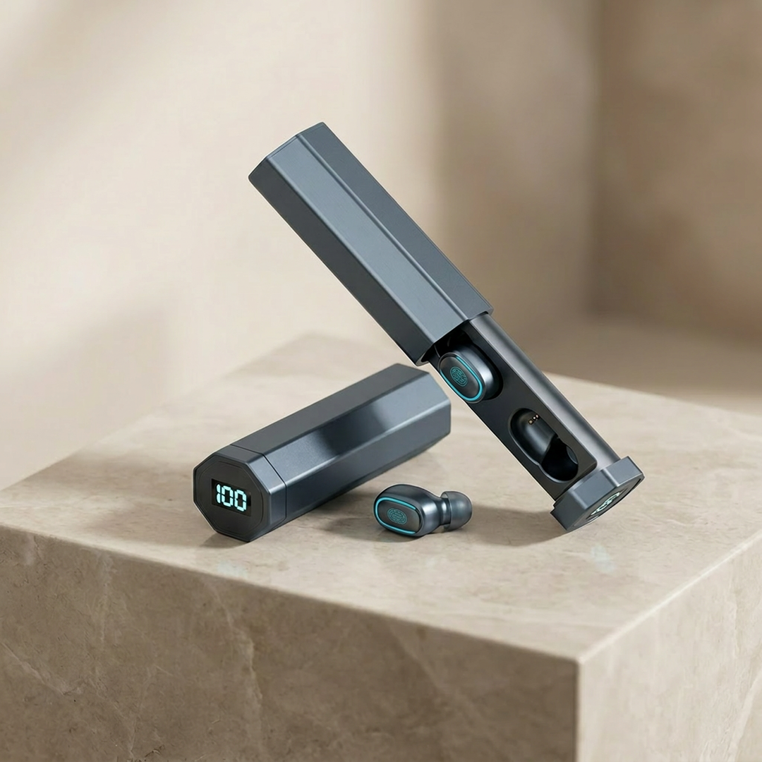 Wireless Bluetooth Headset with LED Display & Long Battery