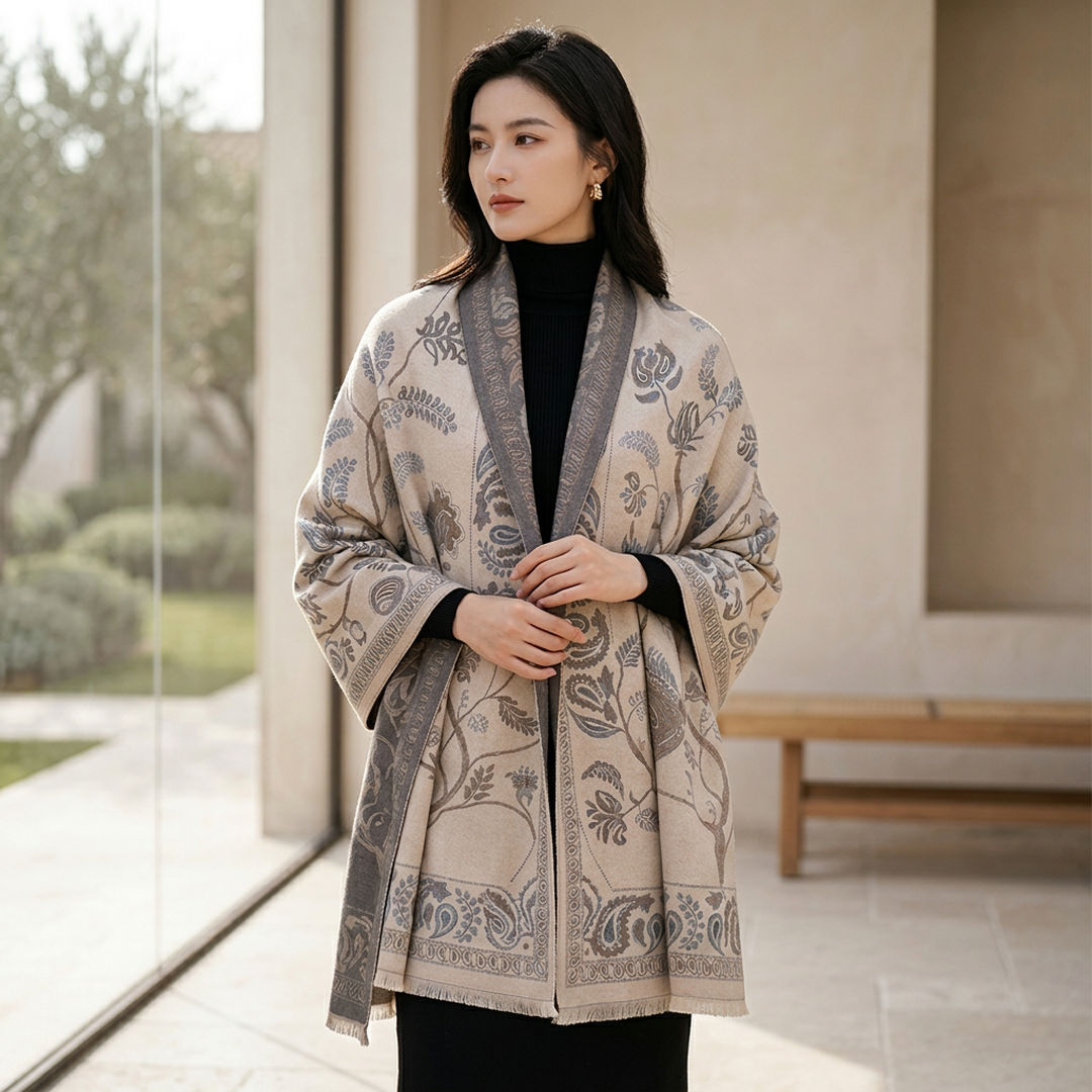 Women Korean Joker Cashmere Shawl Double Sided Warm Winter