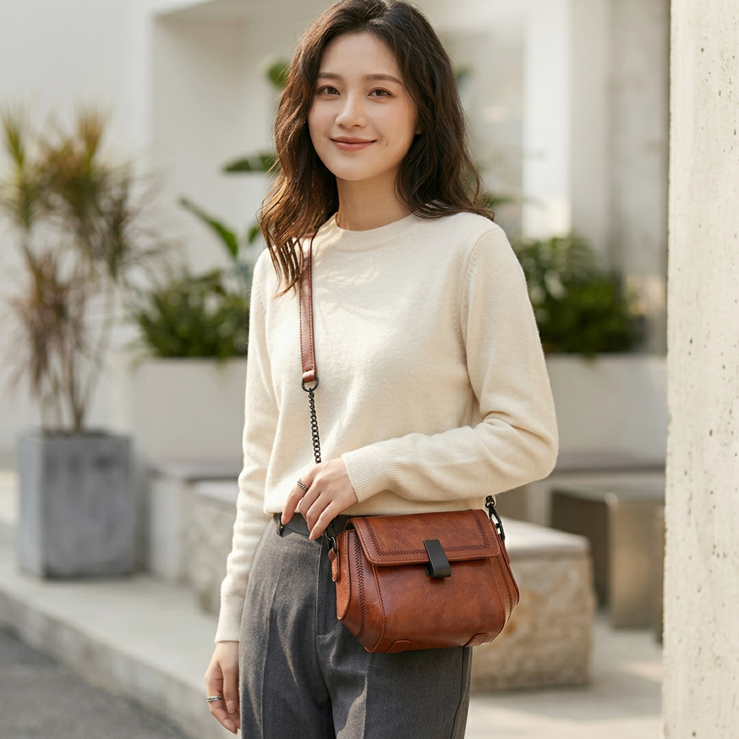 Black Korean Style Chain Crossbody Bag for Women - Image 6