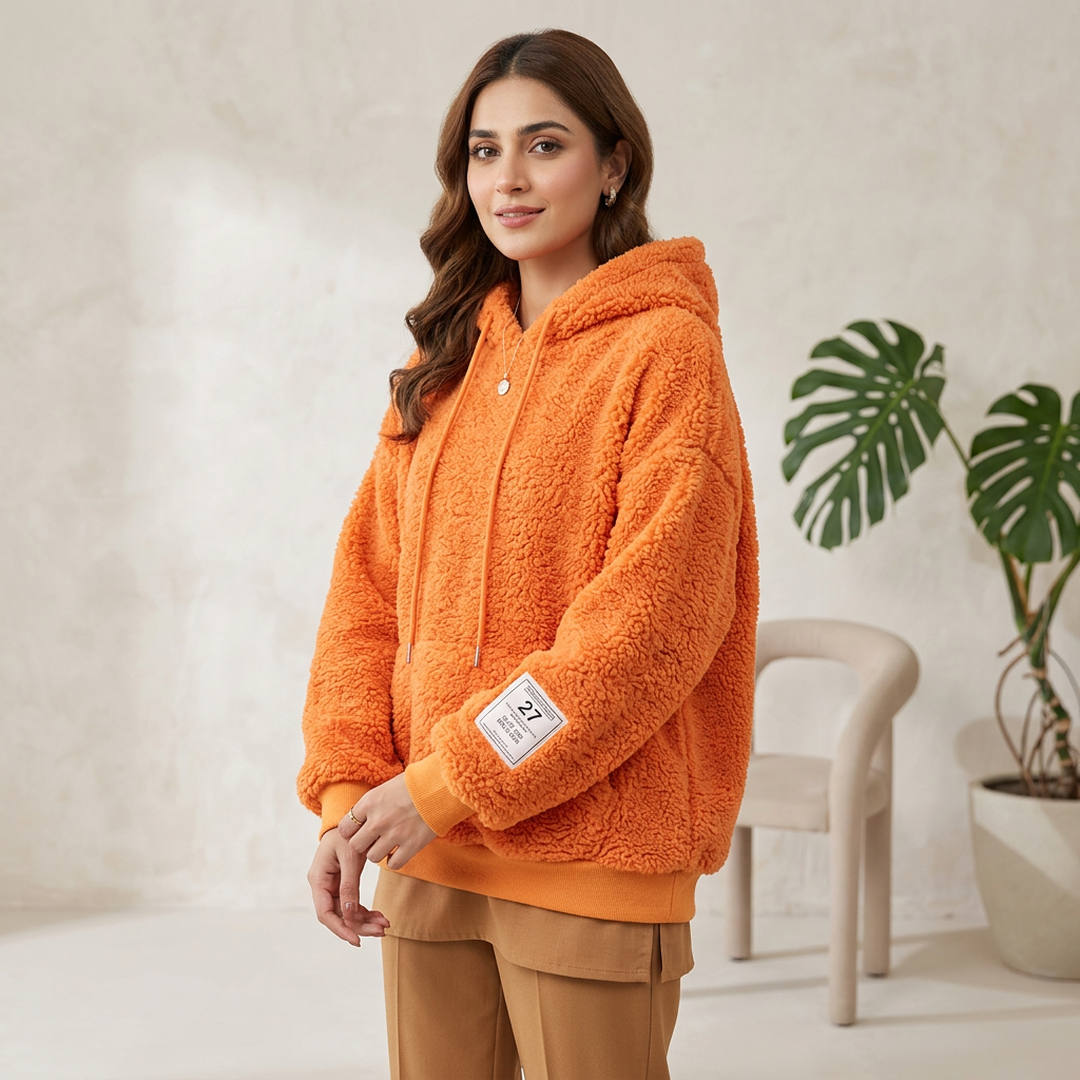 Pink Fleece Lined Women's Winter Jacket with Embroidery - Image 4