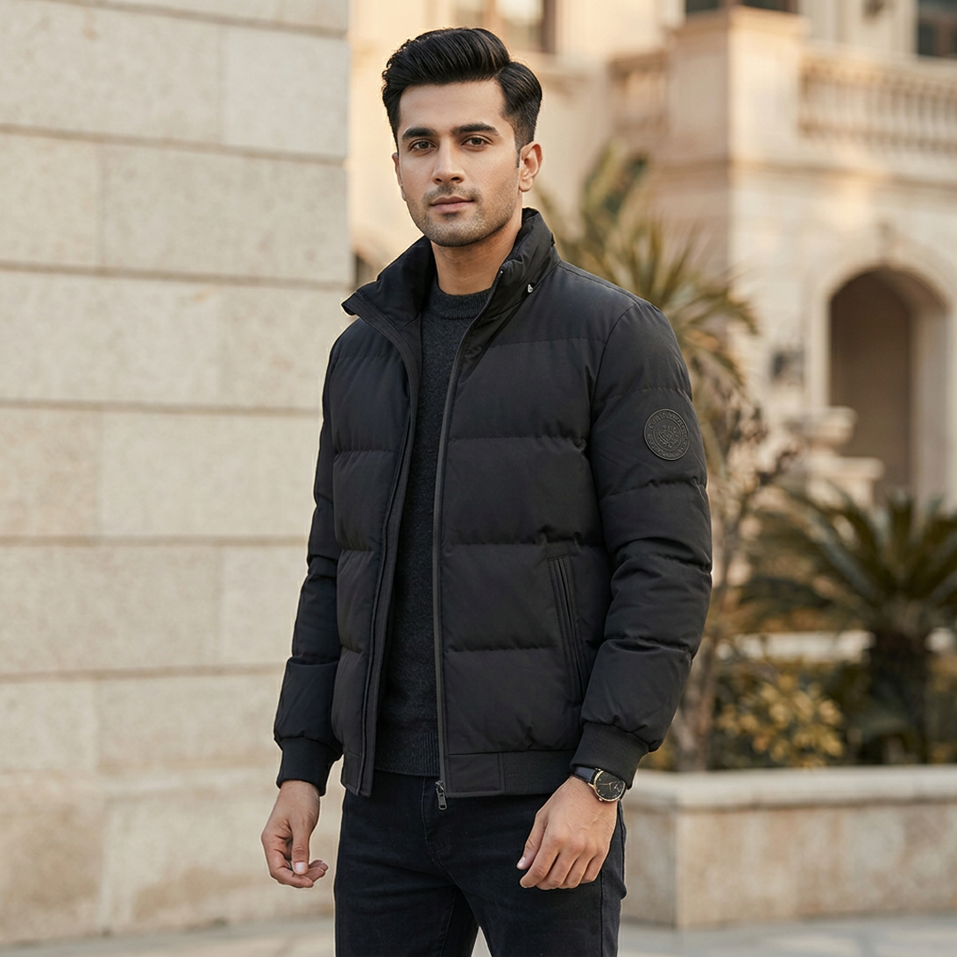 Men's Cotton Puffer Jacket Cross Border Winter Warm Korean Style
