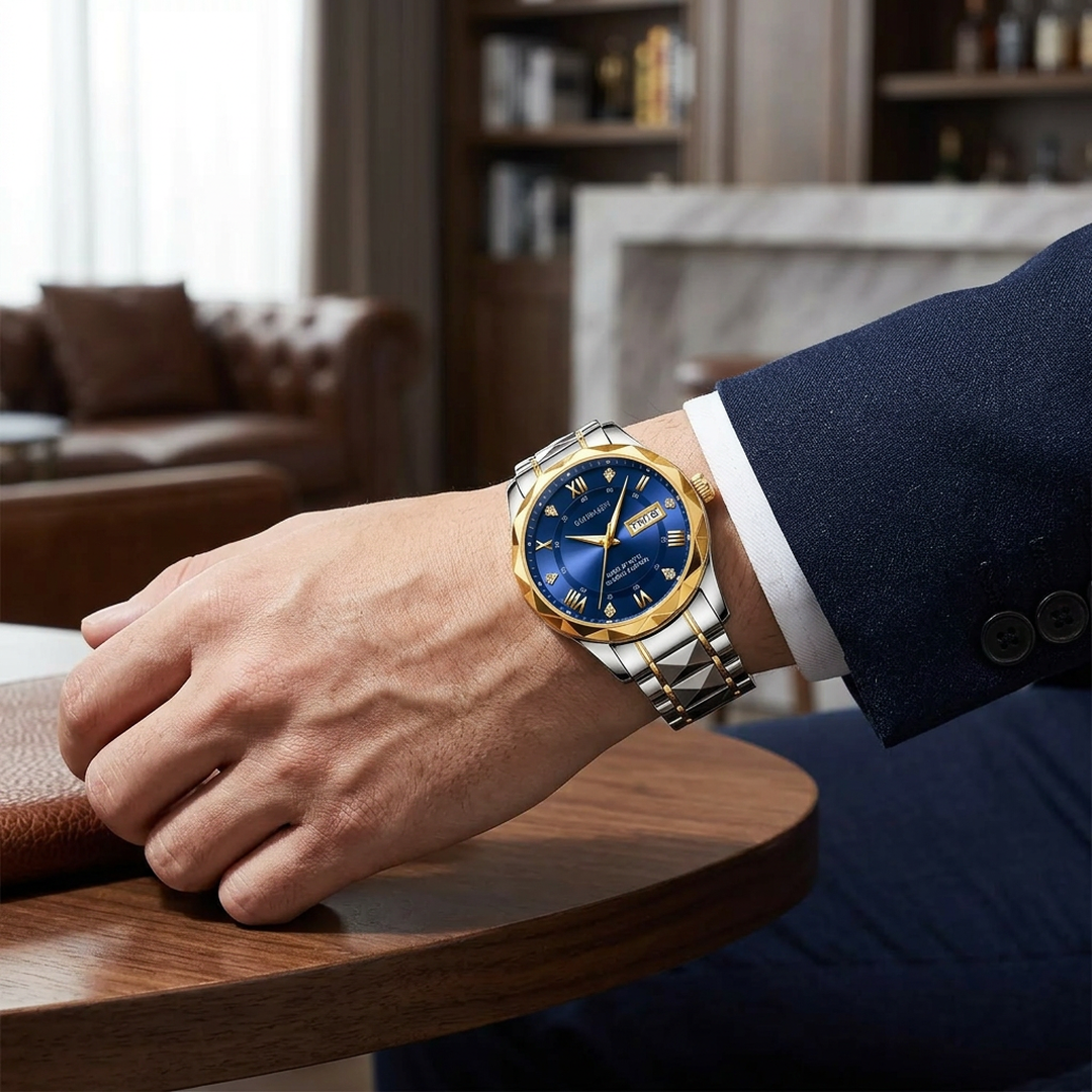 Guberson Men's Quartz Watch with Calendar & Waterproof