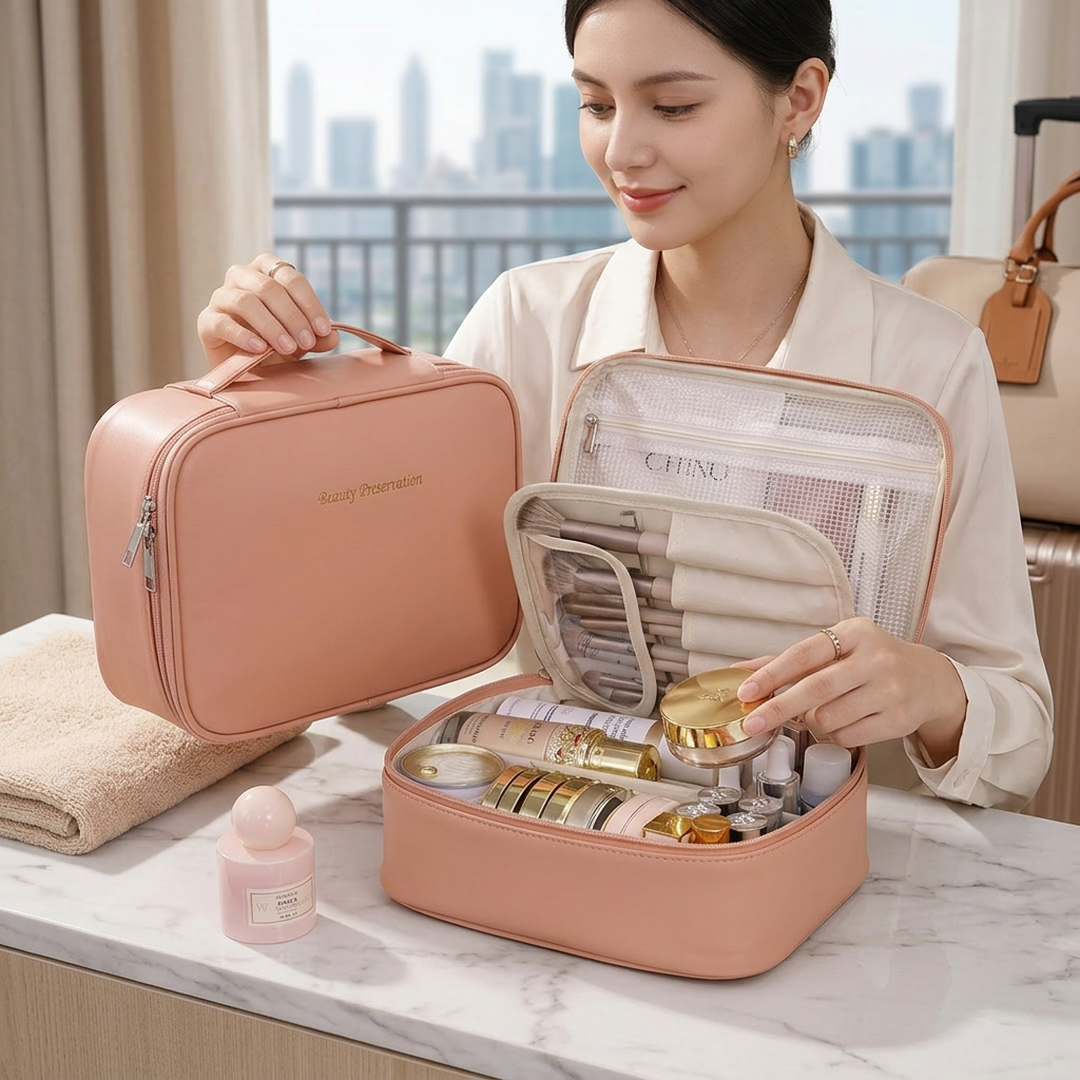 Split Cosmetic Brush & Beauty Kit Storage Bag