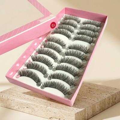 Cotton Stalk False Eyelashes Natural Messy Cross Design