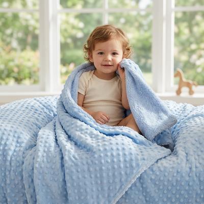 Short Plush Cashmere Baby Blanket White