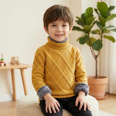 Korean Style Yellow Turtleneck Sweater for Kids