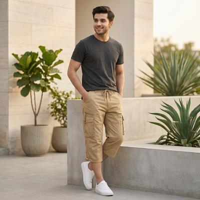 Men's Navy Blue Multi-Pocket Cargo Pants