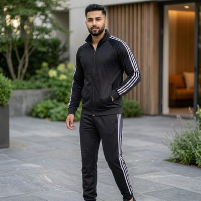 Men Silver 3 Stripe Track Suit Winter 2026