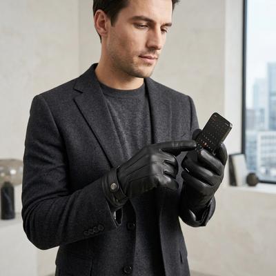 Men's Black Touch Screen Ski Gloves Winter Warm Riding