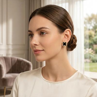 Korean Four Leaf Clover Diamond Earrings Women