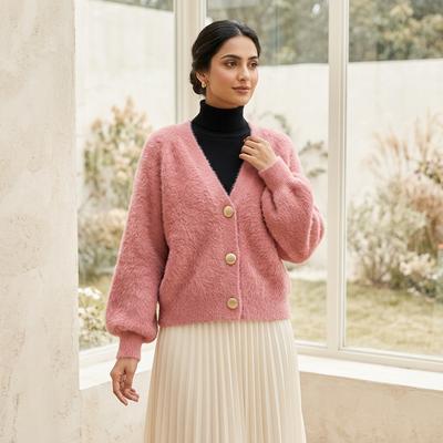 Imitation Mink Velvet Coat V-Neck Loose Top Women