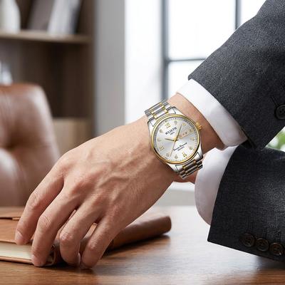 Wally Full Automatic Men's Quartz Watch Gold Steel Band
