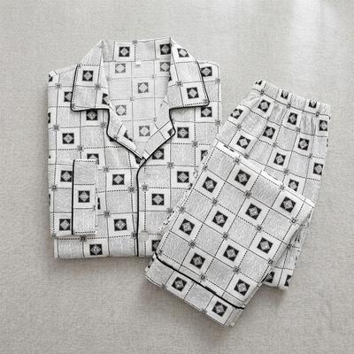 Men's Long-Sleeved Cotton Pajamas Winter Medium