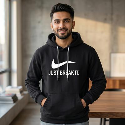 Red Fleece Hoodie for Men Just Break It